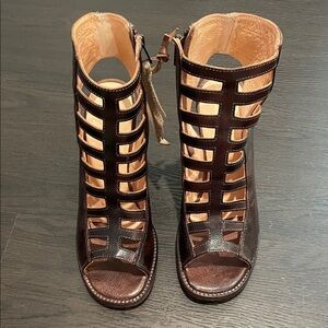 BED|STU Dark Brown Gladiator Heels